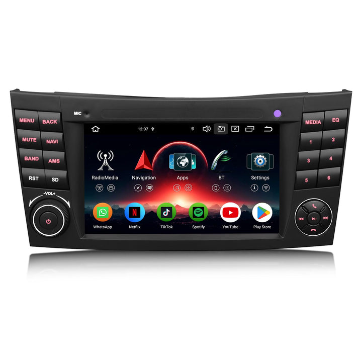 Erisin 8-Kern 4GB RAM 64GB ROM 7 Zoll 2 Din Android 14 Autoradio Bluetooth für Mercedes Benz E Klass
