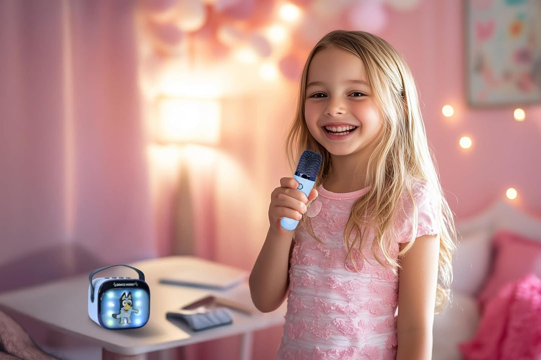 Bluey Popsing LED Light up Wireless Karaoke Speaker with Microphone