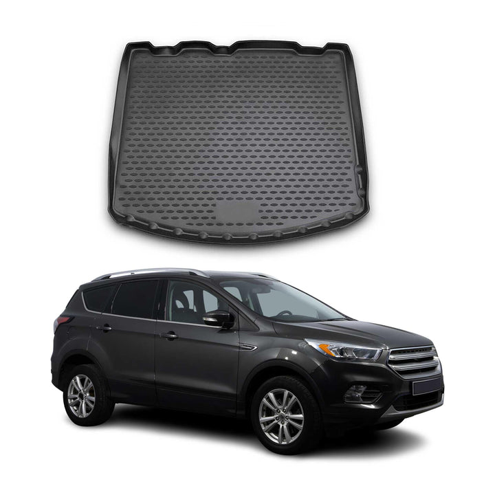 OMAC Kofferraummatte Kofferraumwanne kompatibel mit Ford Kuga 2013-2019 Gummi TPE Schwarz Kuga 2012-