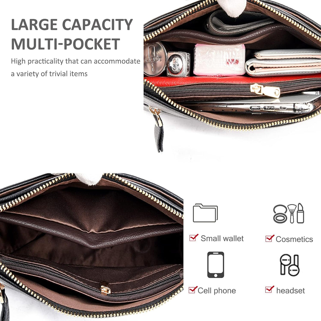 NICOLE & DORIS Handtasche Damen Klein Umhängetasche Multifunktionale Handy Tasche Schultertaschen PU