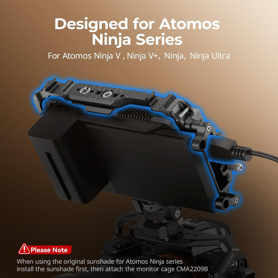 SMALLRIG Monitor Cage für Atomos Ninja V, Käfig mit Befestigungspunkten und SSD-Laufwerksperren - 22