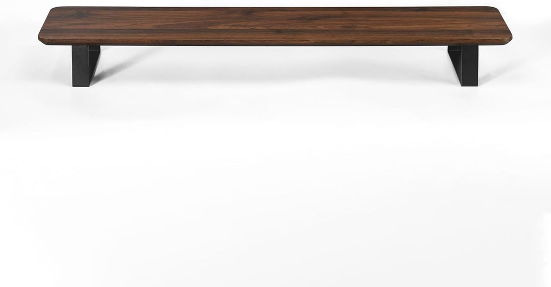 Monitorständer Desk Shelf 100 cm Walnuss | Monitorerhöhung Holz mit modularem Schienensystem | Schre