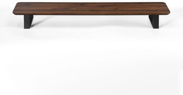 Monitorständer Desk Shelf 100 cm Walnuss | Monitorerhöhung Holz mit modularem Schienensystem | Schre