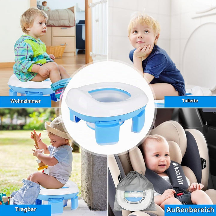 Toilettensitz Kinder,Töpfchen für Unterwegs,Reisetöpfchen mit 40 Stück Töpfchenbeutel,Töpfchen Train