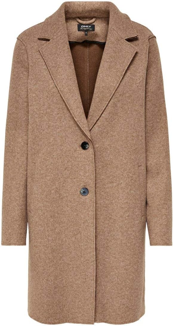 ONLY Damen Kurzmantel Carrie Bonded lange Damenjacke mit Knopfleiste S Woodsmoke Melange, S Woodsmok