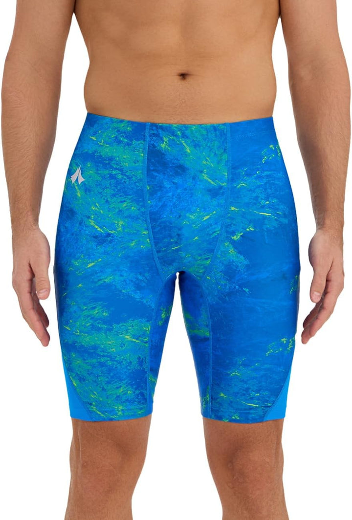 Herren Jammer Badehose Schnelltrocknende Schwimmhose mit V-Schnitt Training Wettkampf Badeanzug Blau