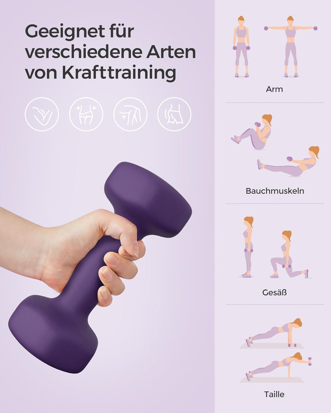 SONGMICS Hanteln, 2er Set,Hantelset, Kurzhanteln, Hexagon, Neopren-Beschichtung, Krafttraining, Work