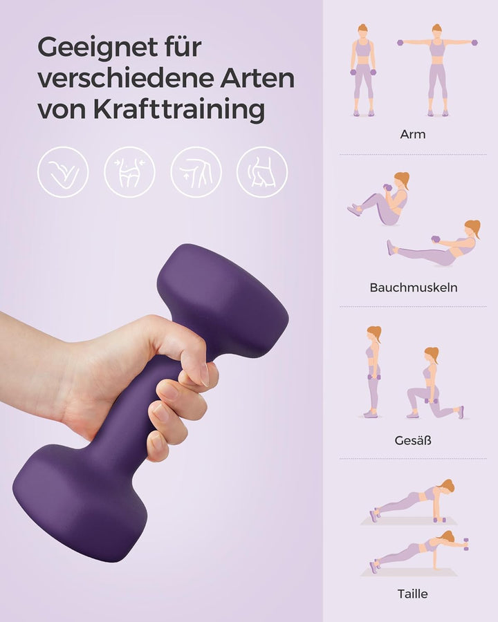 SONGMICS Hanteln, 2er Set,Hantelset, Kurzhanteln, Hexagon, Neopren-Beschichtung, Krafttraining, Work
