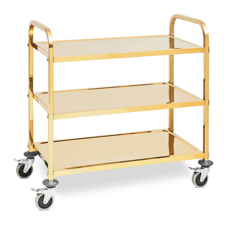 Royal Catering RCSW 3.1G Servierwagen Edelstahl 3 Borde bis 300 kg Küchenwagen Edelstahl Küchenrollw