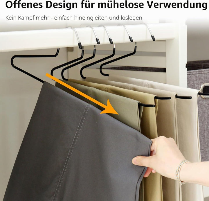 Hangerman Hosenbügel mit offenem Ende, Metall, für Hosen, Jeans, Schals, Handtücher, platzsparend, r