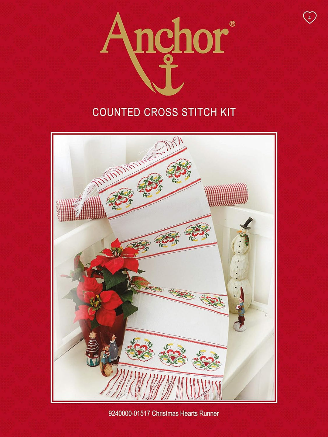 Anchor Kreuzstich-Set Tischläufer Santa/Schlitten, Zählmuster 9240000-02502 mehrfarbig 41x110cm Sant