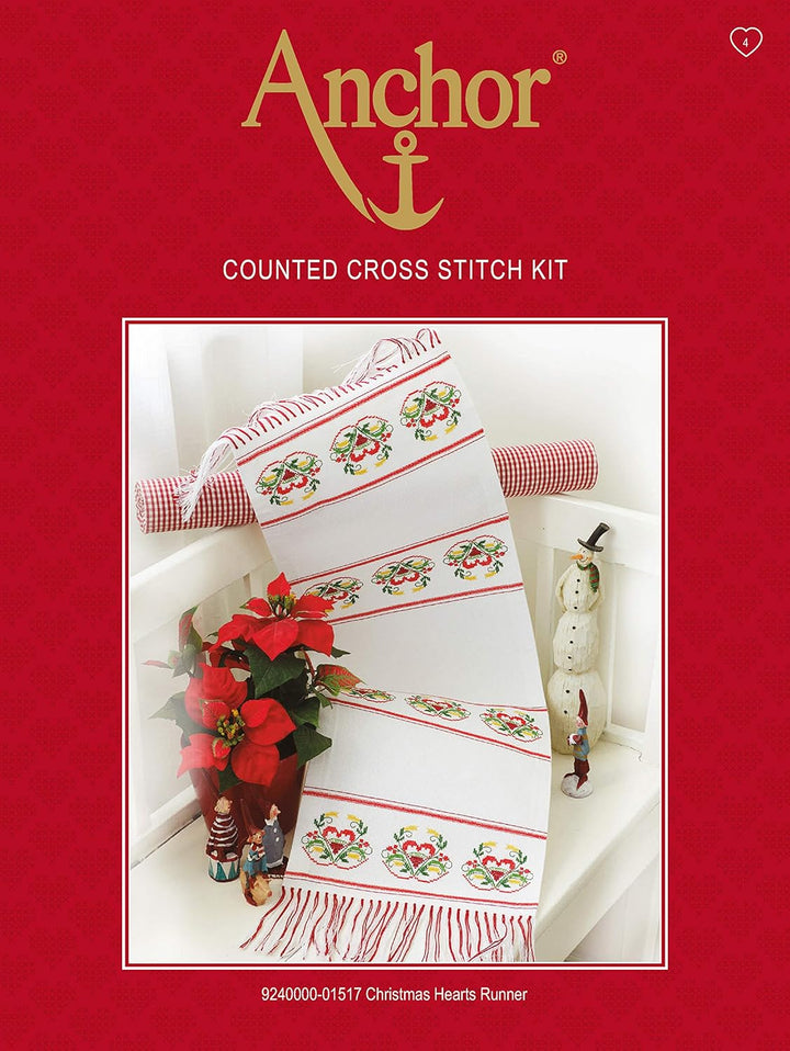 Anchor Kreuzstich-Set Tischläufer Santa/Schlitten, Zählmuster 9240000-02502 mehrfarbig 41x110cm Sant