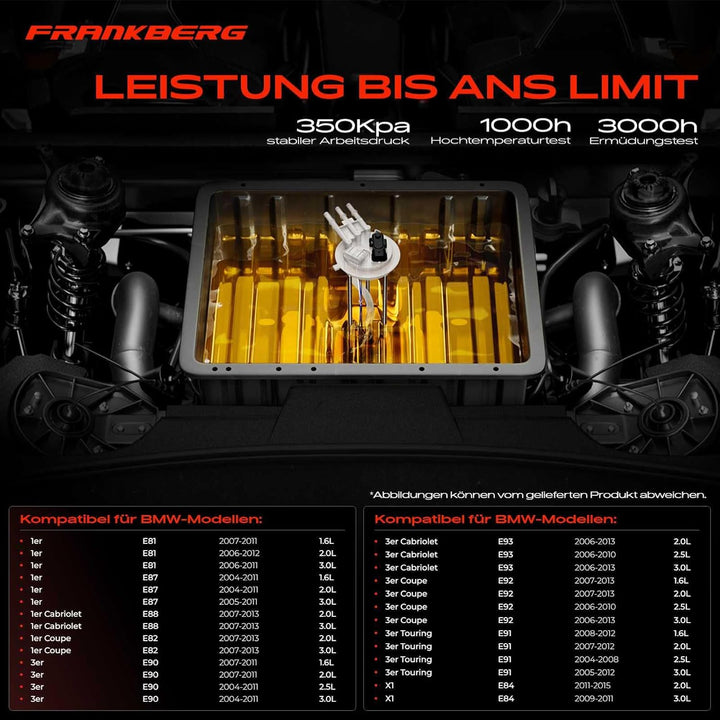 Kraftstoffpumpe Benzinpumpe für E81 E82 E84 E87 E88 E90 E91 E92 E93 1.6L 2.0L 2.5L 3.0L Benzin 2004-