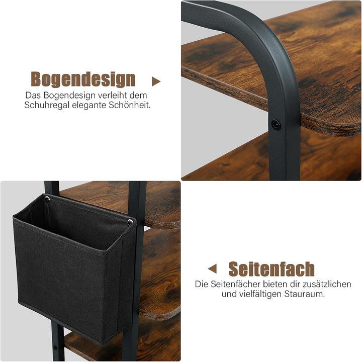Jehiatek Schmal Schuhregal mit 8 Ebenen, Vertikales Schuhständer aus Metall & MDF, Schlanke Schuhauf