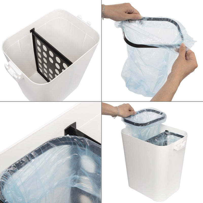 ONVAYA® Mülltrennsystem Ben | Mülltrennung mit mehreren Fächern | Mülleimer in creme-weiss | Abfalle