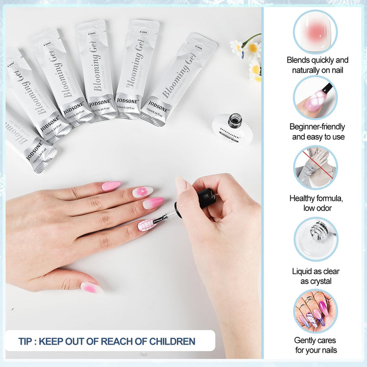 JODSONE 10er Pack Blooming Gel Nachfüllung, jeweils 10 ml - Direkte Nachfüllung für leeres Blooming
