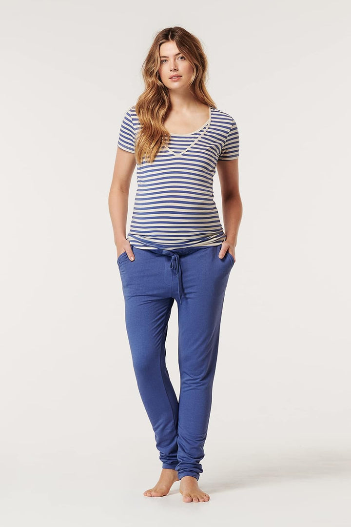 Noppies Damen Pants Over The Belly Hardin Hose 36 Gray Blue - P910, 36 Gray Blue - P910