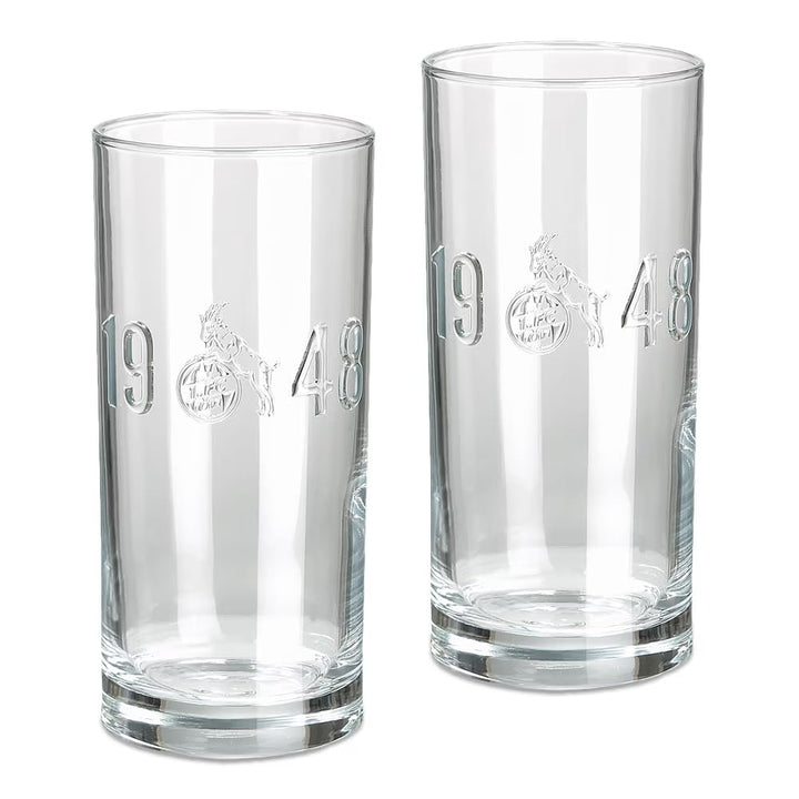 1. FC Köln Trinkglas - Relief - 2er-Set Wasserglas Glas Longdrinkglas - Plus Lesezeichen I Love Köln