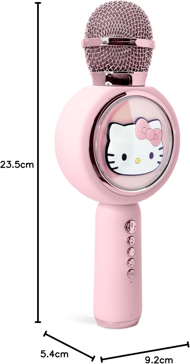 Hello Kitty Karaoke-Mikrofon mit kabellosem Lautsprecher und LED-Leuchten