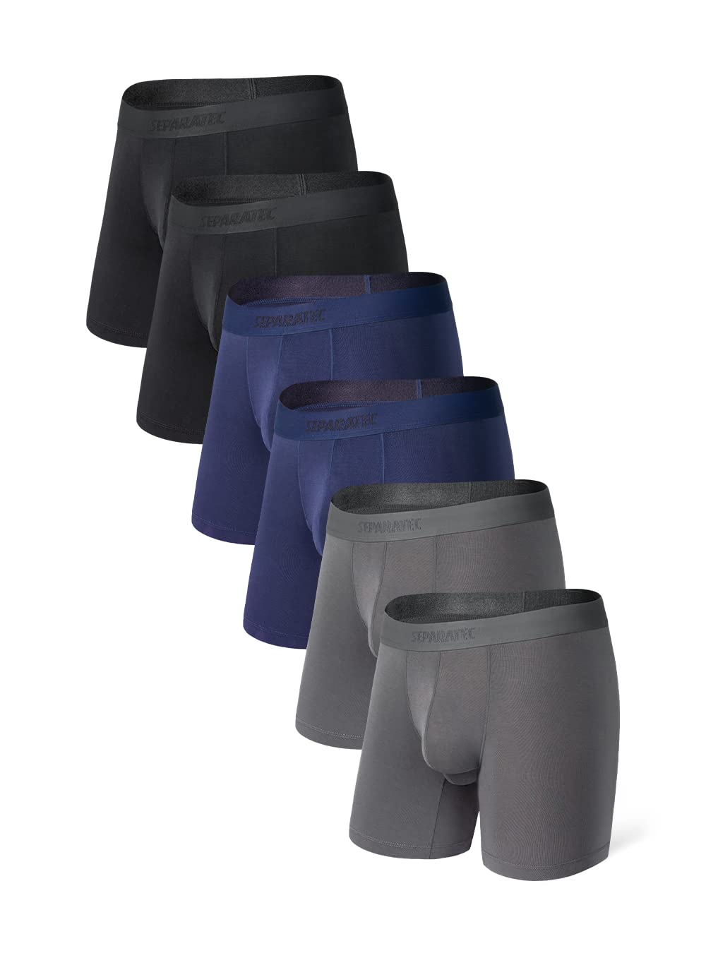 Separatec Herren Boxershorts Mehrfachpack Doppelbeutel Dual Pouch, Bambus Unterhosen Männer, Stretck