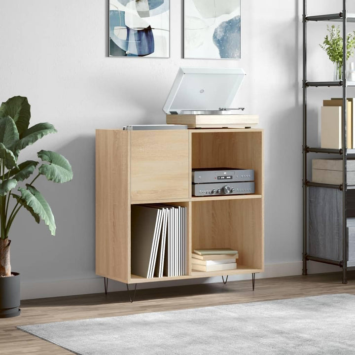 vidaXL Plattenschrank, Schallplattenschrank mit viel Stauraum, Plattenspieler Schrank für Wohnzimmer