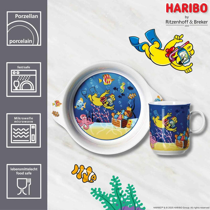 Ritzenhoff &amp; Breker Haribo Seaworld Kinder-Set 2-teilig – Becher 270 ml, Schale mit Griff – Spülmasc