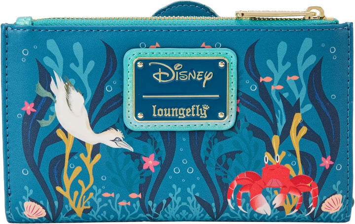 Loungefly Disney Little Mermaid Ariel Live Action Geldbörse mit Klappe, Mehrfarbig/Meereswellen (Oce