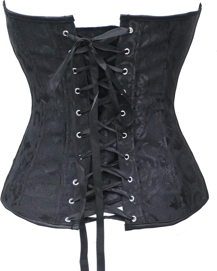 Bslingerie® Damen Brocade Bustier Korsagen XXL Schwarz, XXL Schwarz