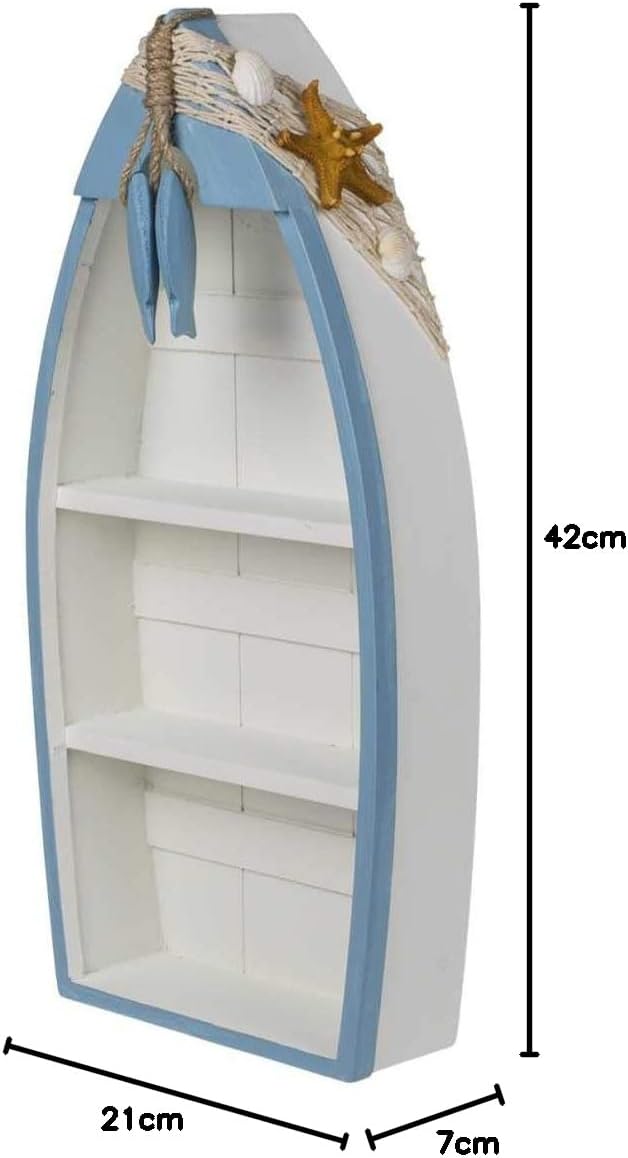 Out of the blue Deko-Objekt/Fischerboot- 3 Regale/Masse: 42 x 20,5 x 6 cm