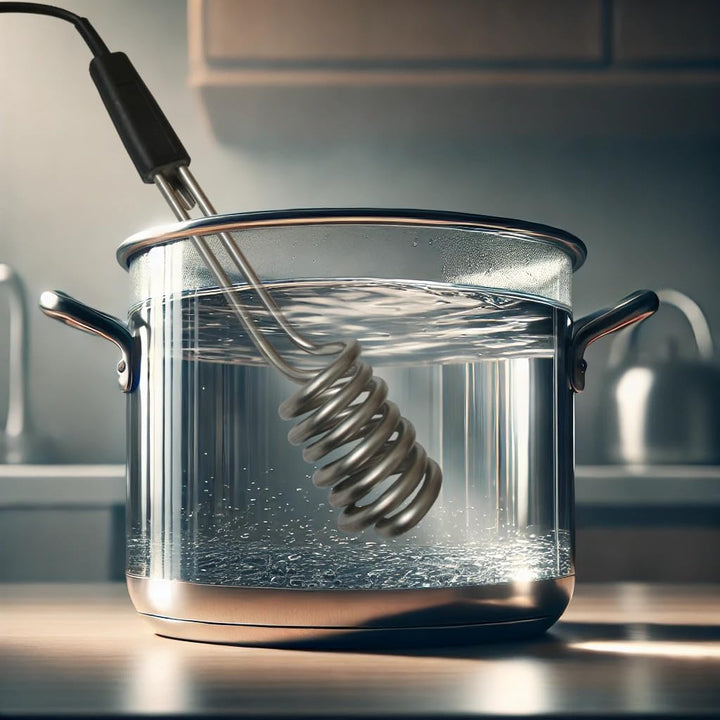 Tauchsieder GTN2.0 Taucherhitzer 2,0 kW 2000 Watt 230V aus EDELSTAHL Wasserkocher, Schwarz ohne Tasc