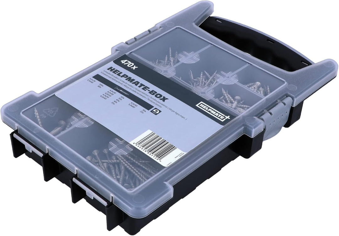 HELPMATE Edelstahlschrauben Set PZ - 470 Universalsschrauben A2 für Aussen, hochwertige Sortimentsbo