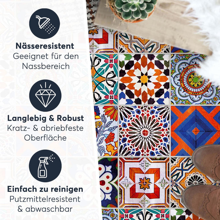 Selbstklebende - [ Bodenfliesen - Fliesen für Boden ] - Aufkleber Folie Sticker für Boden-Fliesen -