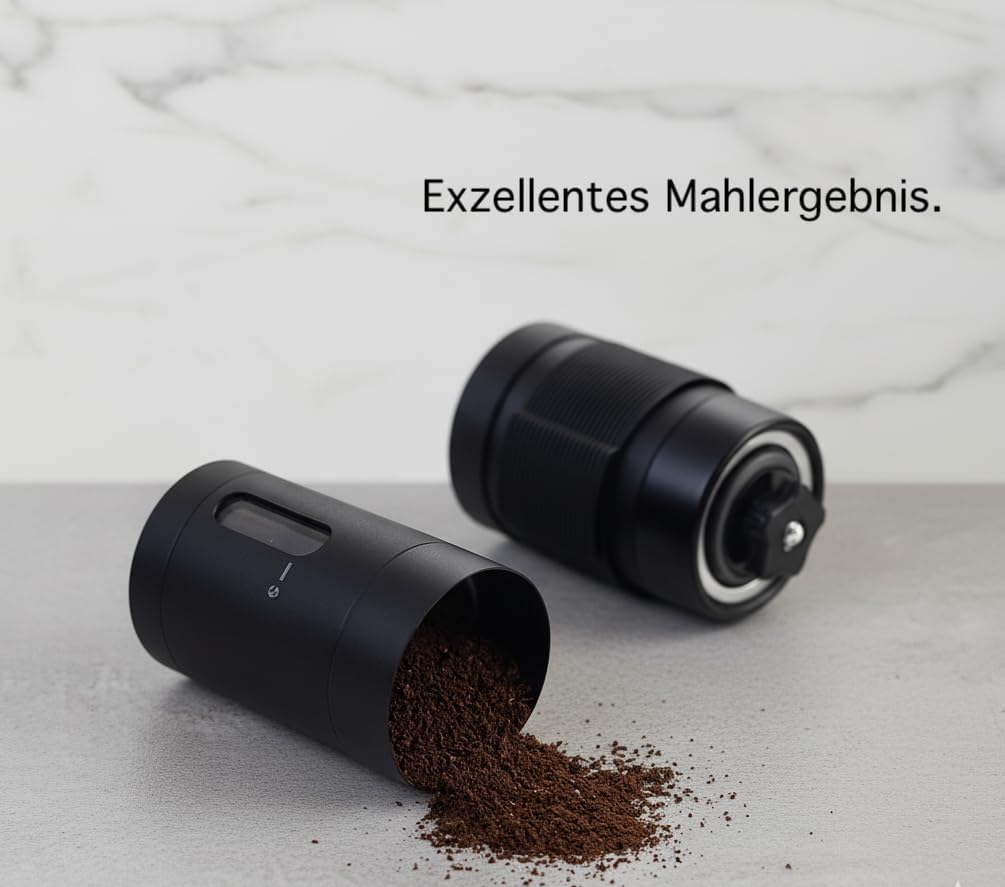 Kaffeemühle Manuell mit Keramikmahlwerk | Kompakte Handkaffeemühle mit stufenloser-Mahlgradeinstellu
