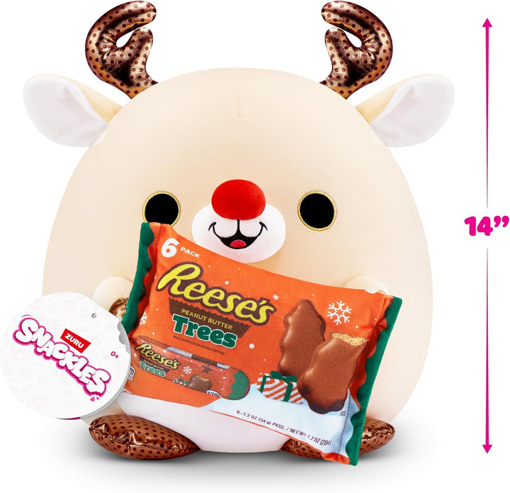Snackles Christmas 35 cm, Reindeer and Reese's Peanut Butter Trees by ZURU Cuddly Squishy Comfort Pl