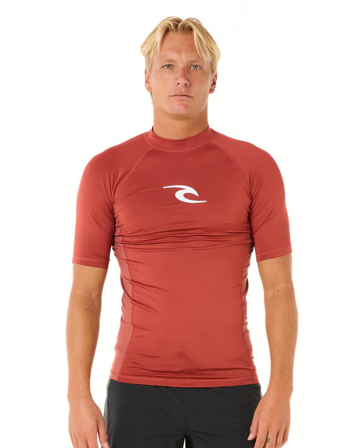 Rip Curl Herren Waves UPF 50 Performance Short Sleeve Rashguard Rash-Guard-Shirt M Gelb, M Gelb