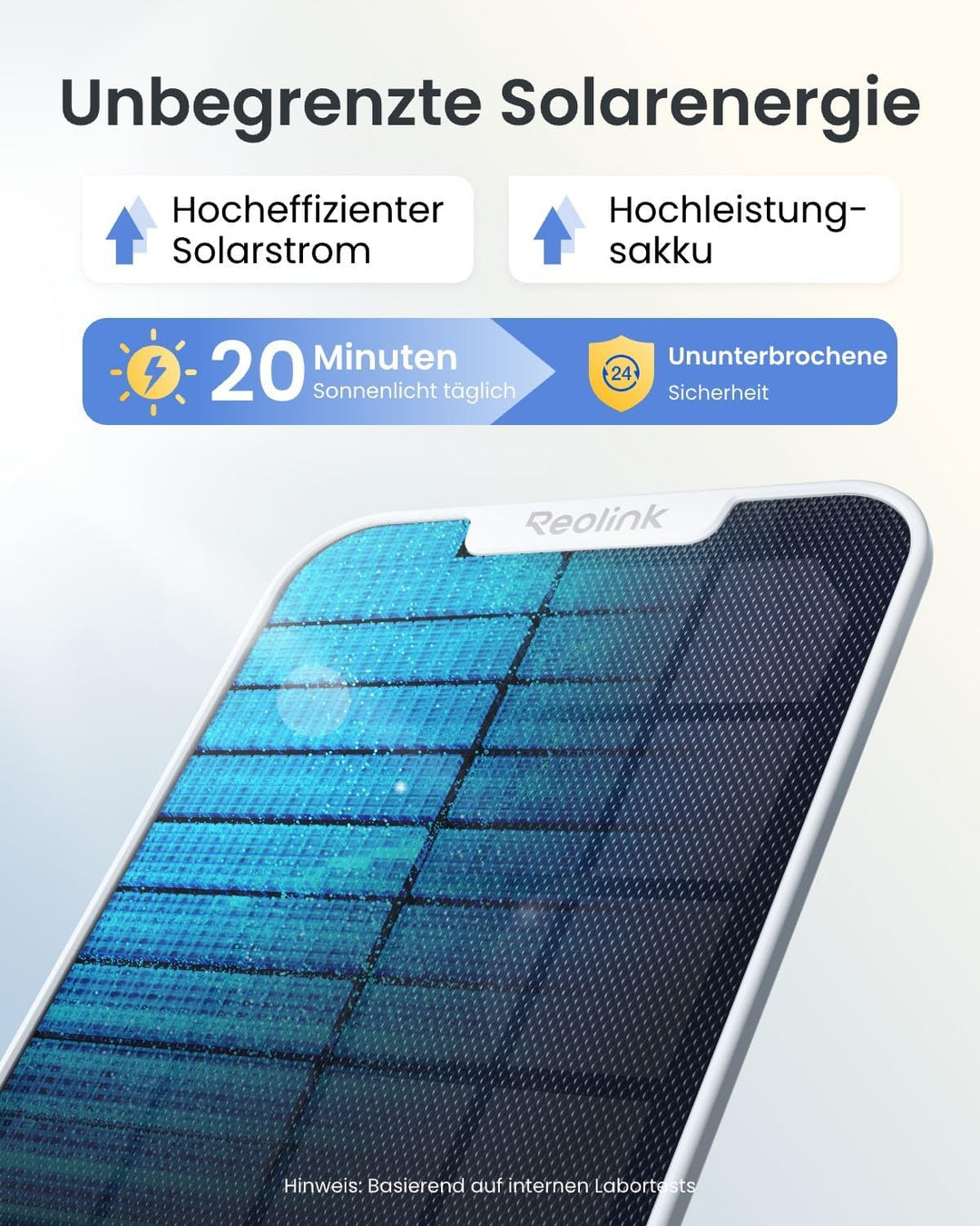 Reolink Erste 4K Solar Überwachungskamera Aussen Akku, Argus PT Ultra + 6W Solarpanel, 2,4&5GHz WiFi