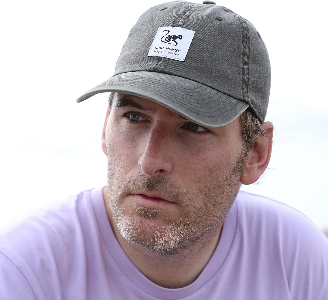 SURF MONKEY Baseball Cap Classic Dad Cap aus Baumwolle ohne Struktur - Used-Look Einheitsgrösse Oliv