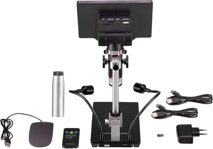Bresser Digitales Mikroskop 2L mit regelbarem Auflicht, WLAN, hochauflösendem 17,8-cm-(7'')-LCD-Farb