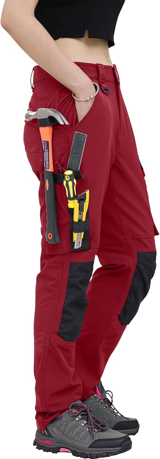 WORK IDEA Damen Slim-Fit Stretch Arbeitshose mit Cordura-Kniepolstern: Strapazierfähige Eleganz für
