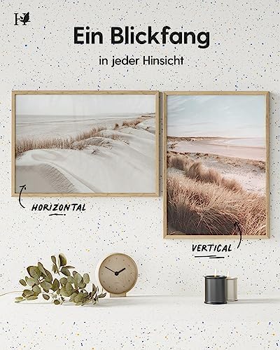 Heimlich® 1x Bilderrahmen DIN A3 30x42 cm Natur Eiche Holz Rahmen 1-Pack | Dokumentenrahmen 29,7x42