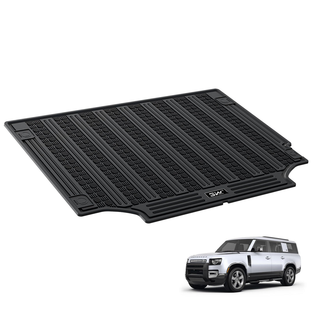 3W Kompatibel mit Land Rover Defender 110 2020-2023, TPE Allwetter-Massanfertigung Kofferraummatte W