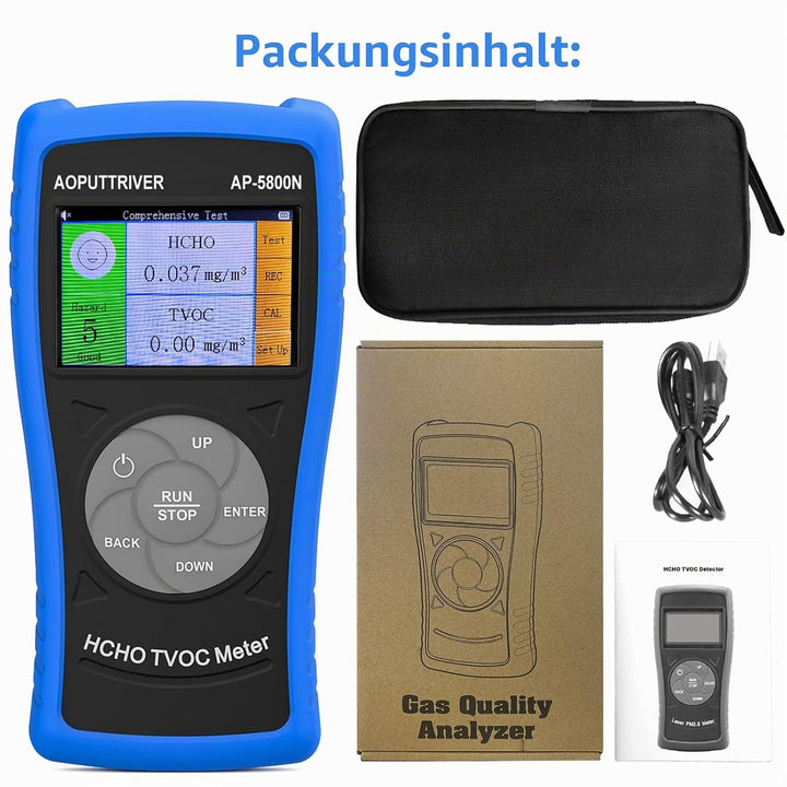AOPUTTRIVER Formaldehyd Messgerät AP-5800N Innenraum-Luftqualitätsmessgeräte Verschmutzung Messgerät