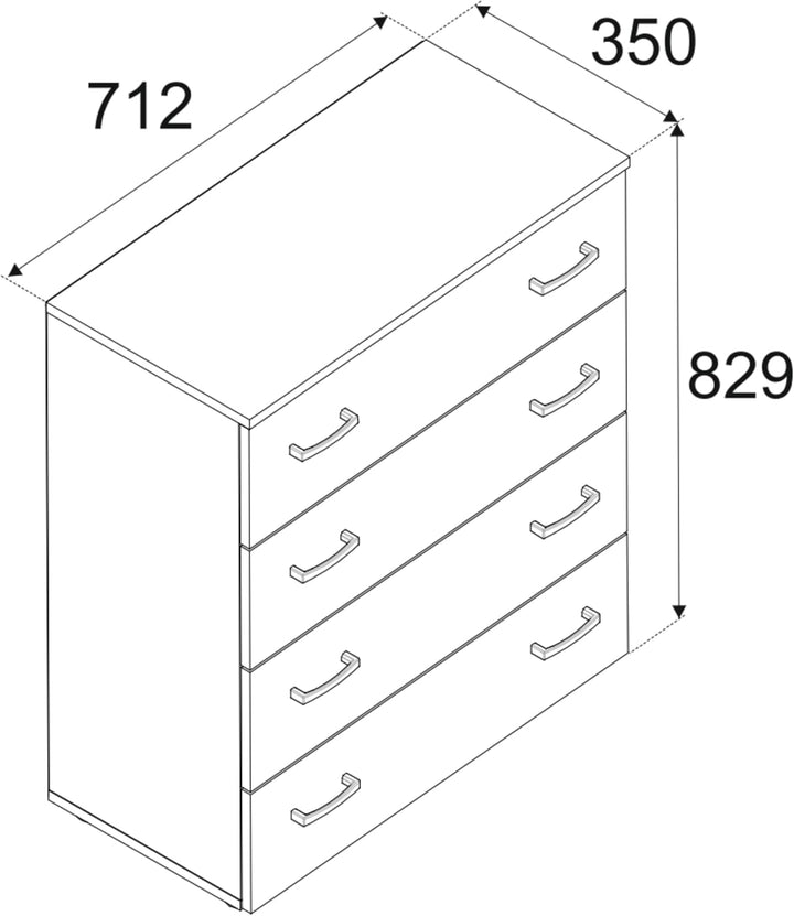 MRBLS_HOME Schuhschrank 71,2 x 82,9 x 35 cm (B/H/T) – Schmale Kommode mit 4 Klappen - Aufbewahrungsk