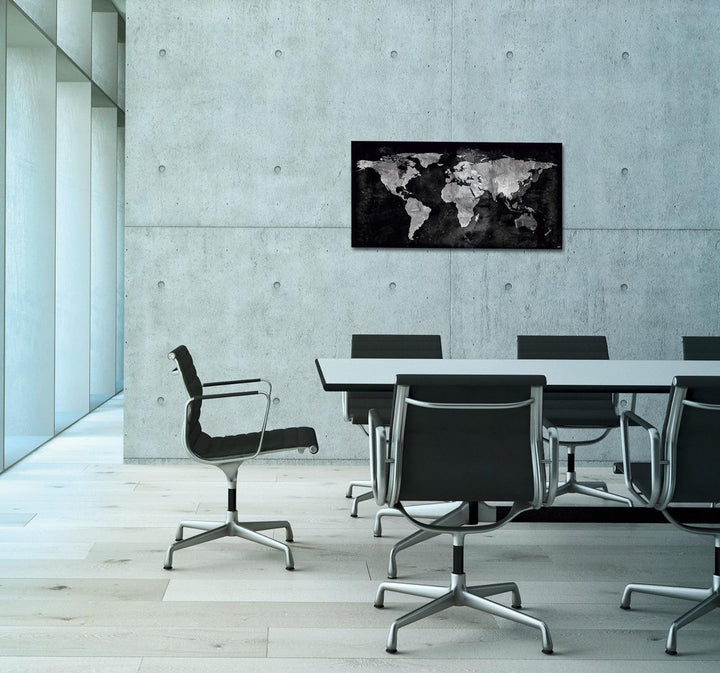 SIGEL GL270 Premium Glas-Magnettafel 91 x 46 cm World-Map hochglänzend, TÜV geprüft, einfache Montag