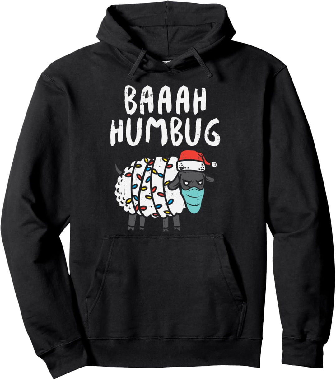 Bah Humbug Sheep In Mask Funny Christmas Quarantine Gift Pullover Hoodie
