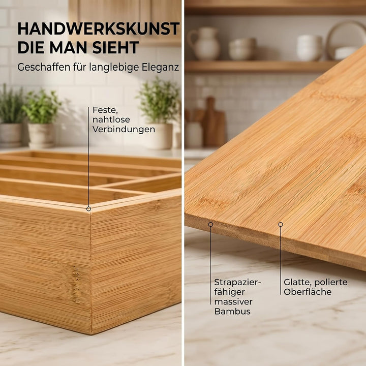 Dimono® Besteckkasten für Schublade 45,5cm ausziehbarer Besteckeinsatz Ausziehbar Bis 45,5 Cm, Auszi