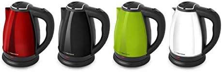 Esperanza 1,8 Liter Edelstahl Design Wasserkocher 360° drehbare Basisstation, Metall, glänzend (Rot)