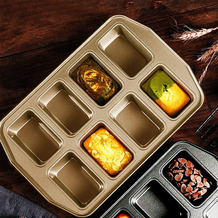 Kilimazart Mini-Kastenform mit Antihaftbeschichtung aus Karbonstahl 8 Mulden (Golden), Golden