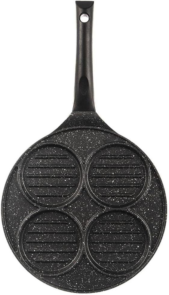 orion group Grillpfanne Grillplatte für Burger Spiegeleier Omelette mit Granitbeschichtung 4 Löcher