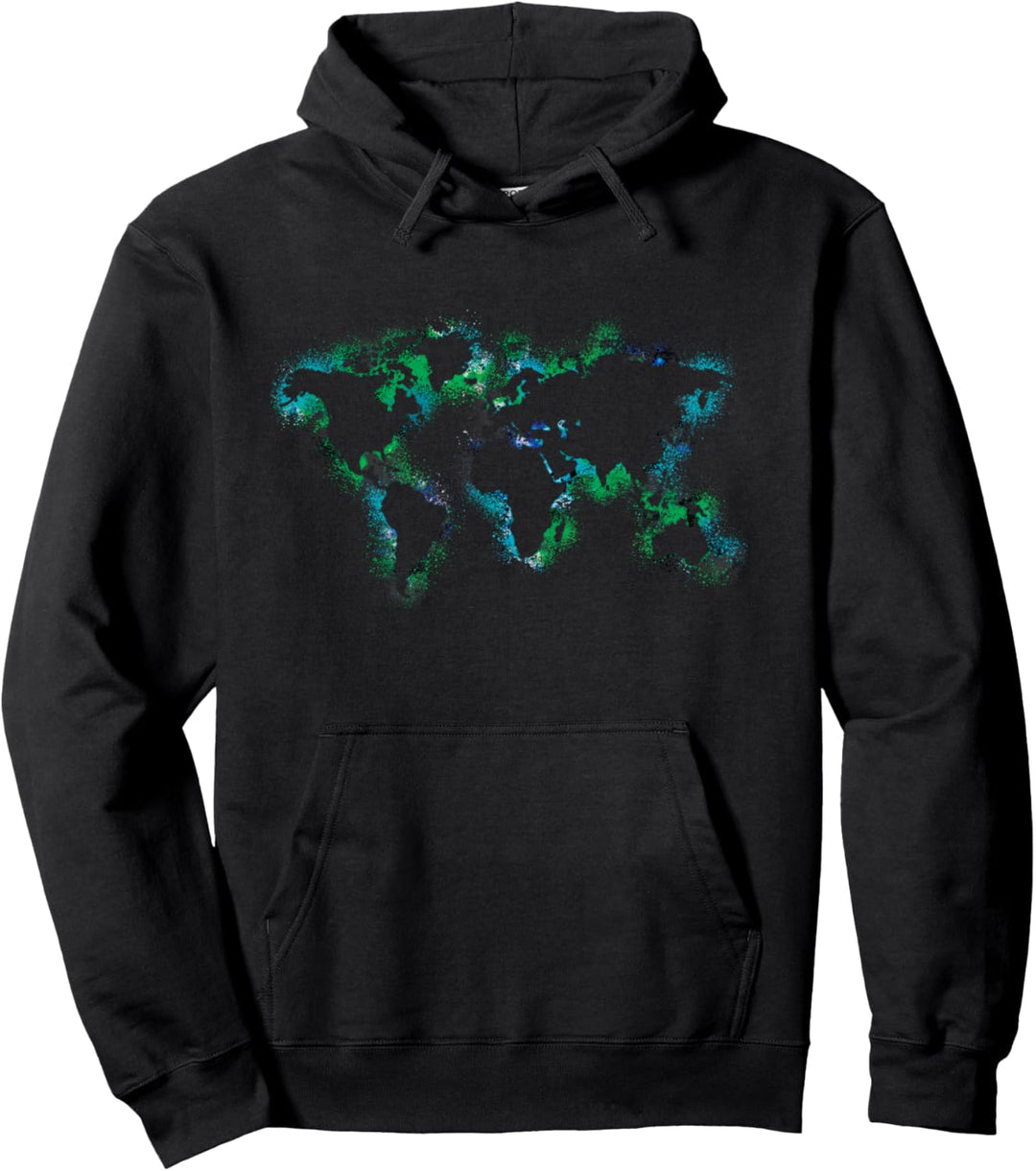 Weltkarte Earthday Pullover Hoodie
